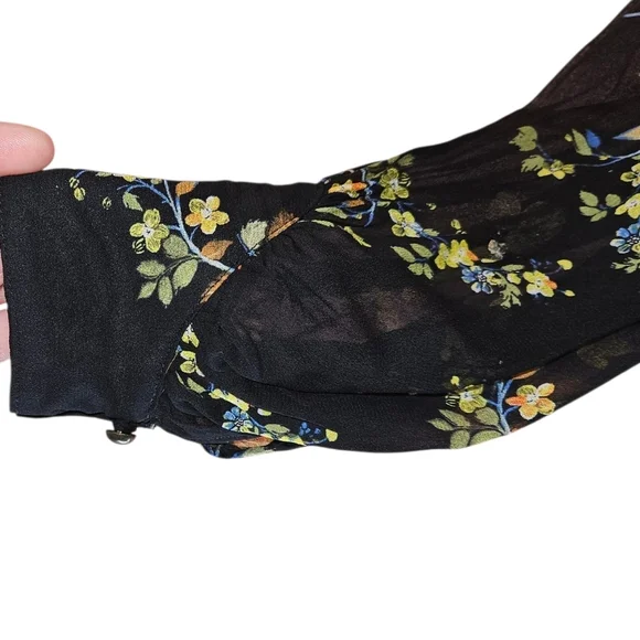 Anthropologie Jamison Ruffled Tunic – Black Floral – Size S – NWT (Repair Needed - Picture 7 of 13